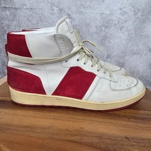 Collegium Sneakers Mens 10 Italy White Red Leather Pillar‎ Destroyer High Top